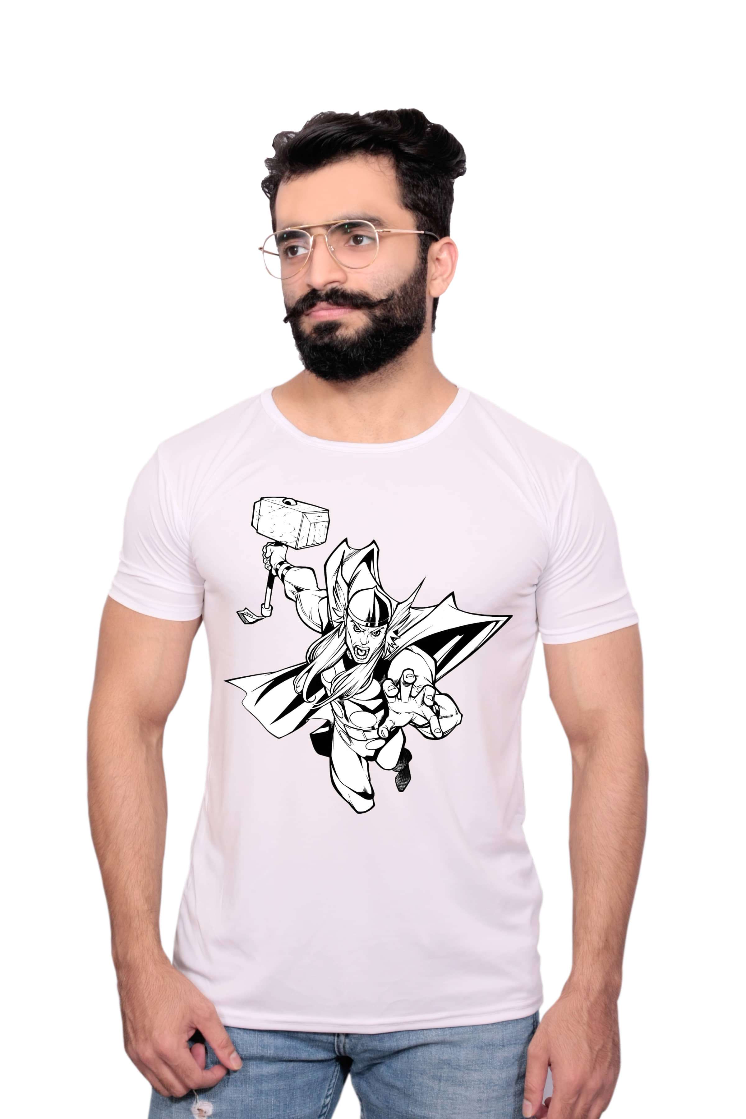 Nityanand Enterprises White Cotton Blend T-Shirt