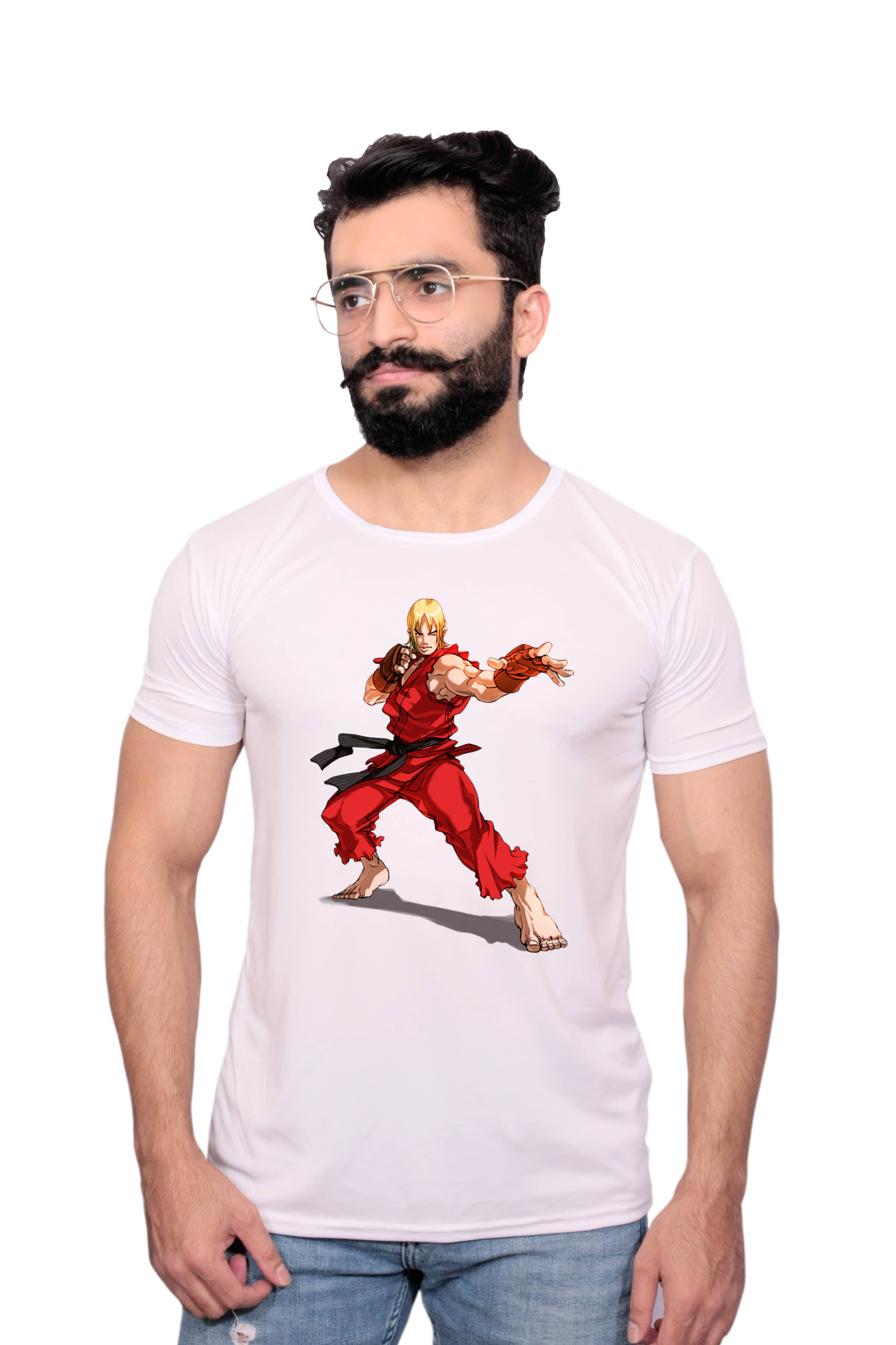 Nityanand Enterprises White Cotton Blend T-Shirt