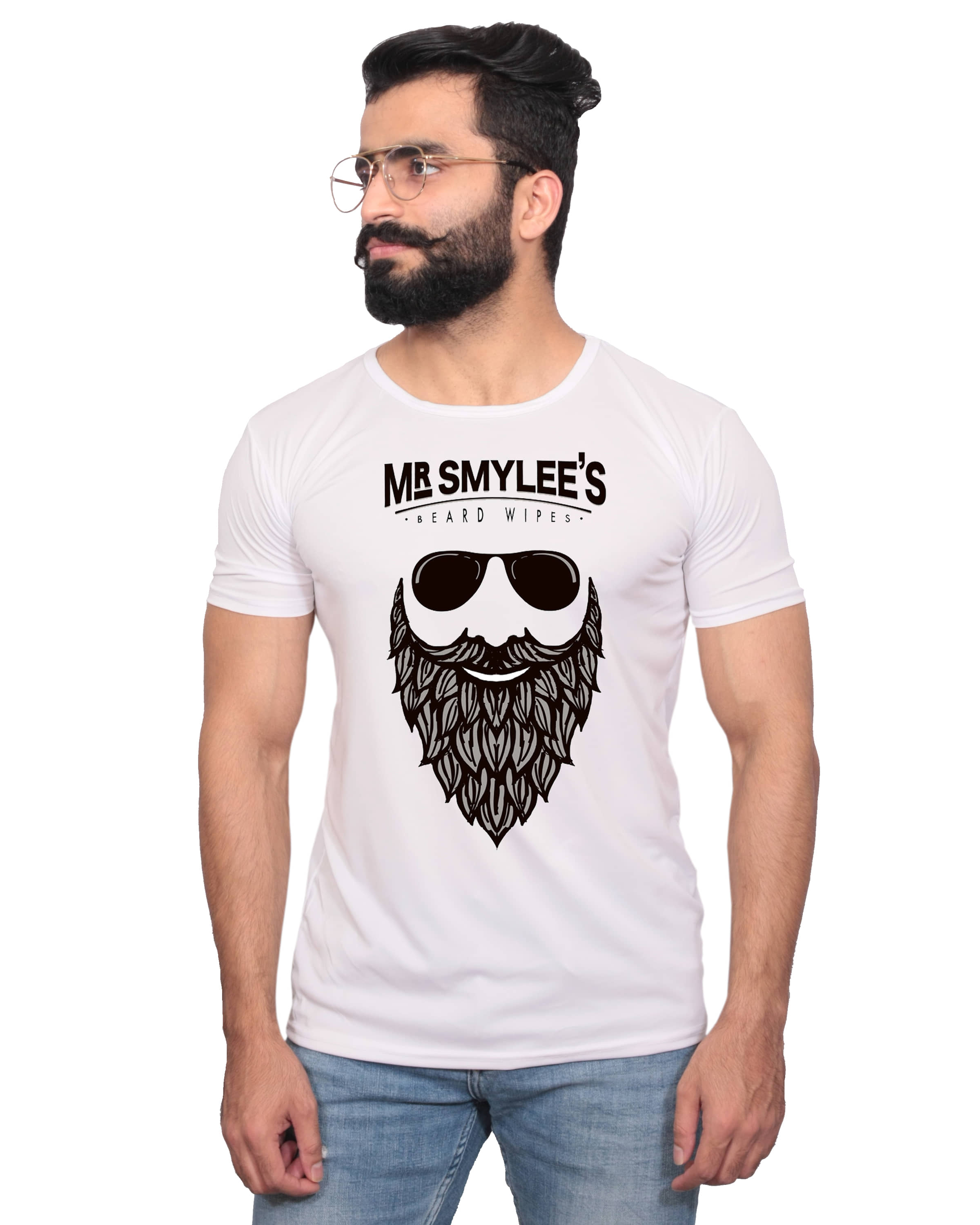 Nityanand Enterprises White Cotton Blend T-Shirt