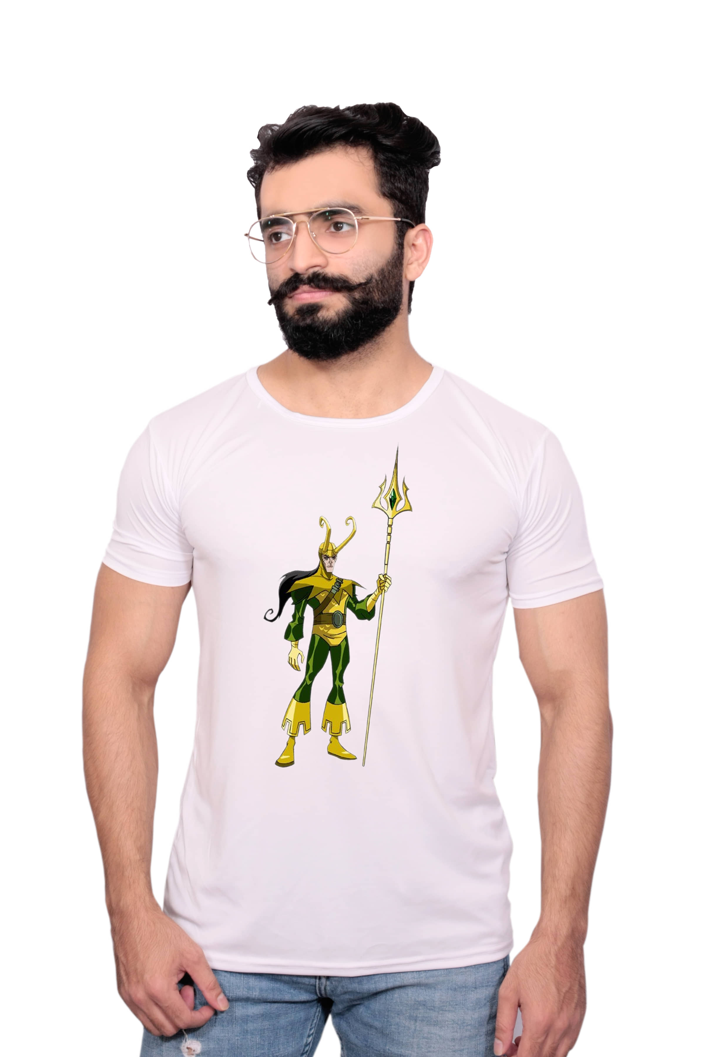 Nityanand Enterprises White Cotton Blend T-Shirt