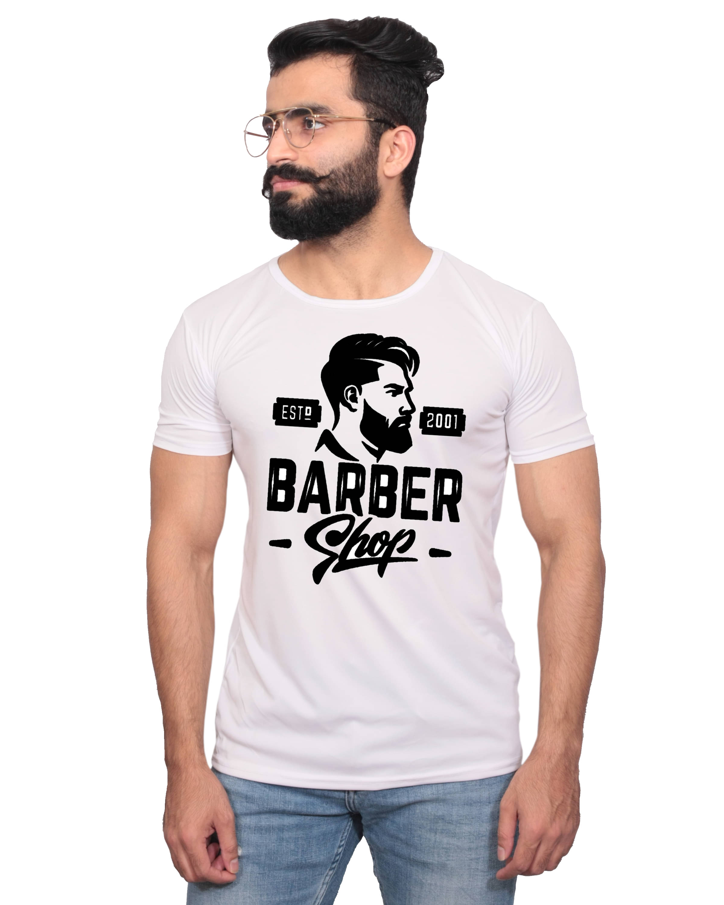     			Nityanand Enterprises White Cotton Blend T-Shirt