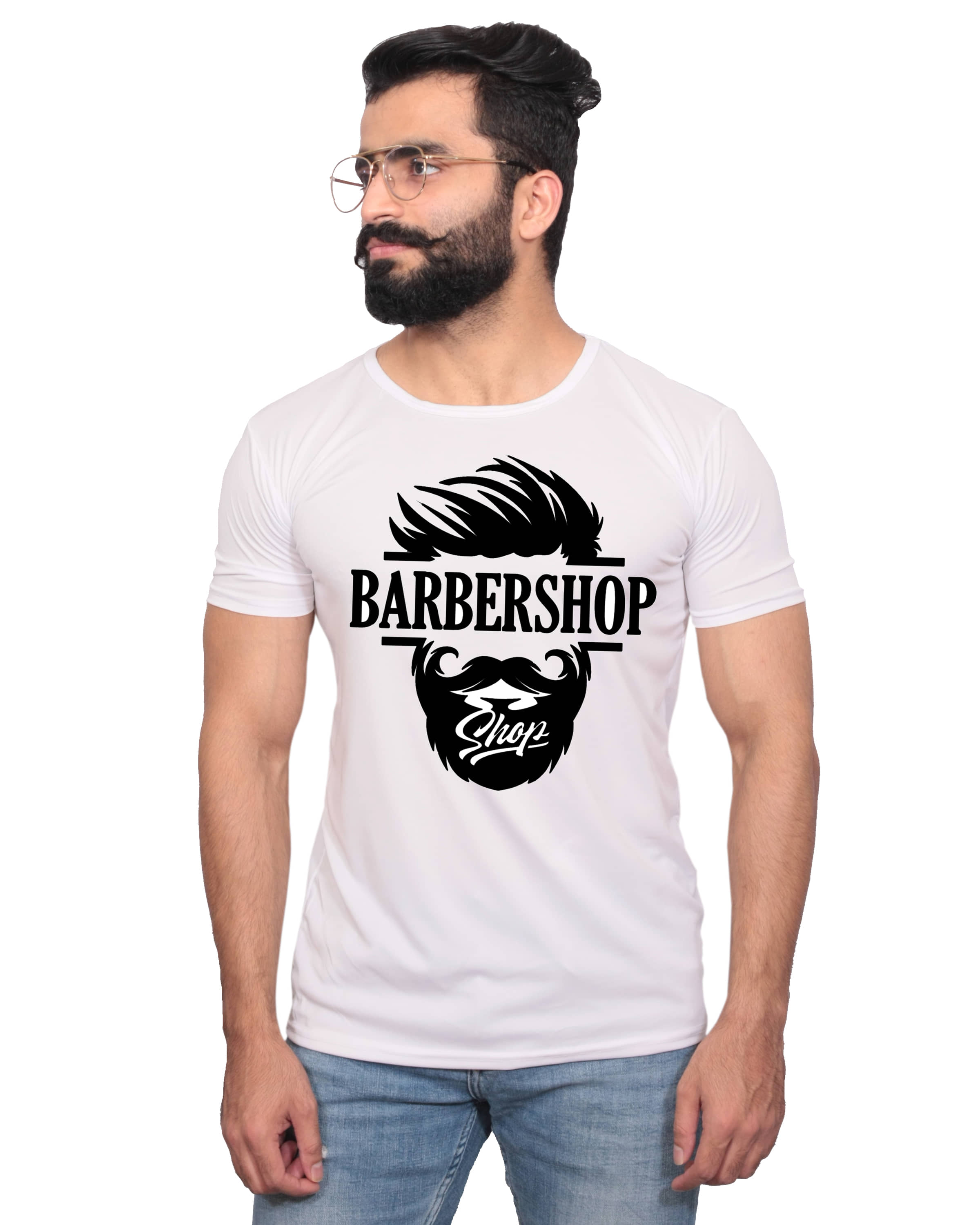Nityanand Enterprises White Cotton Blend T-Shirt