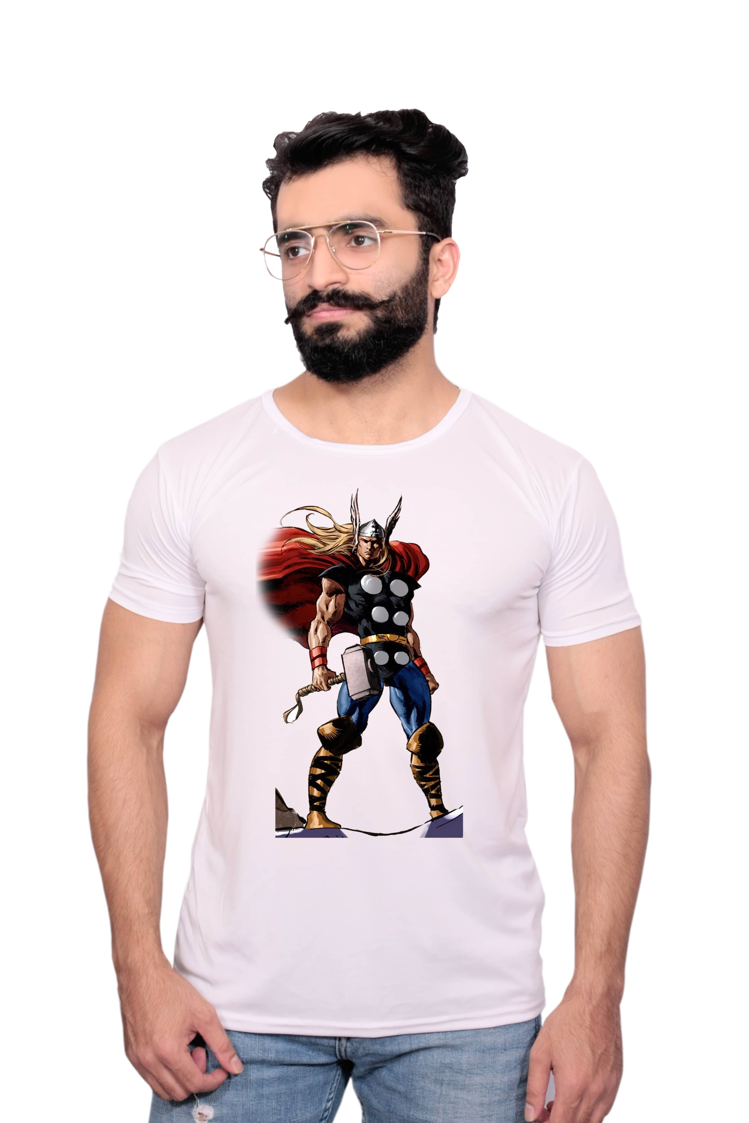 Nityanand Enterprises White Cotton Blend T-Shirt