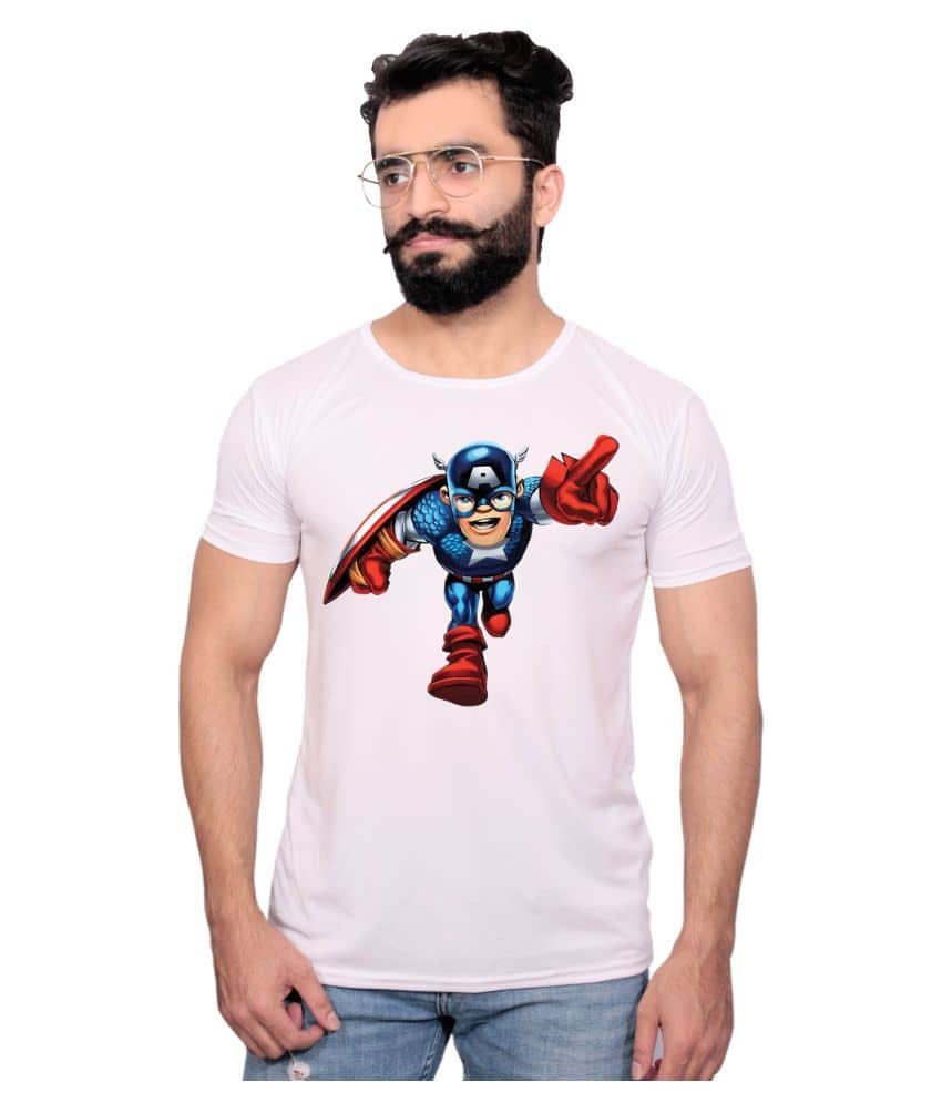 Nityanand Enterprises White Cotton Blend T-Shirt