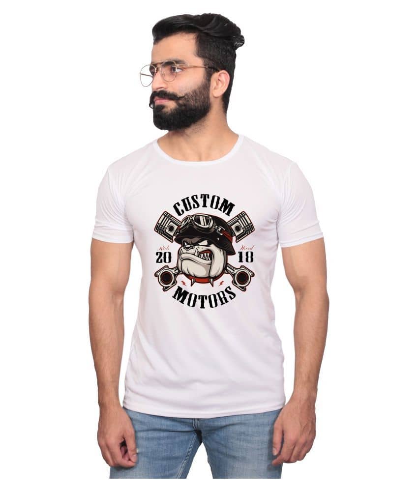 Nityanand Enterprises White Cotton Blend T-Shirt