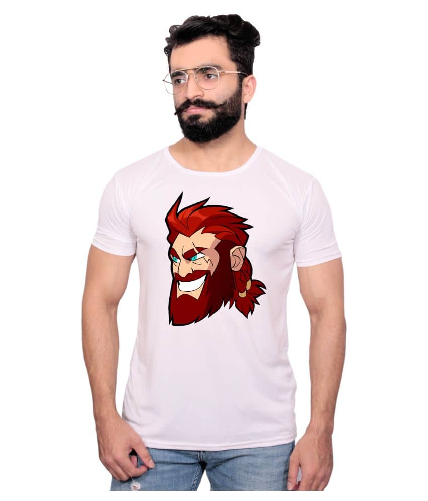 Nityanand Enterprises White Cotton Blend T-Shirt