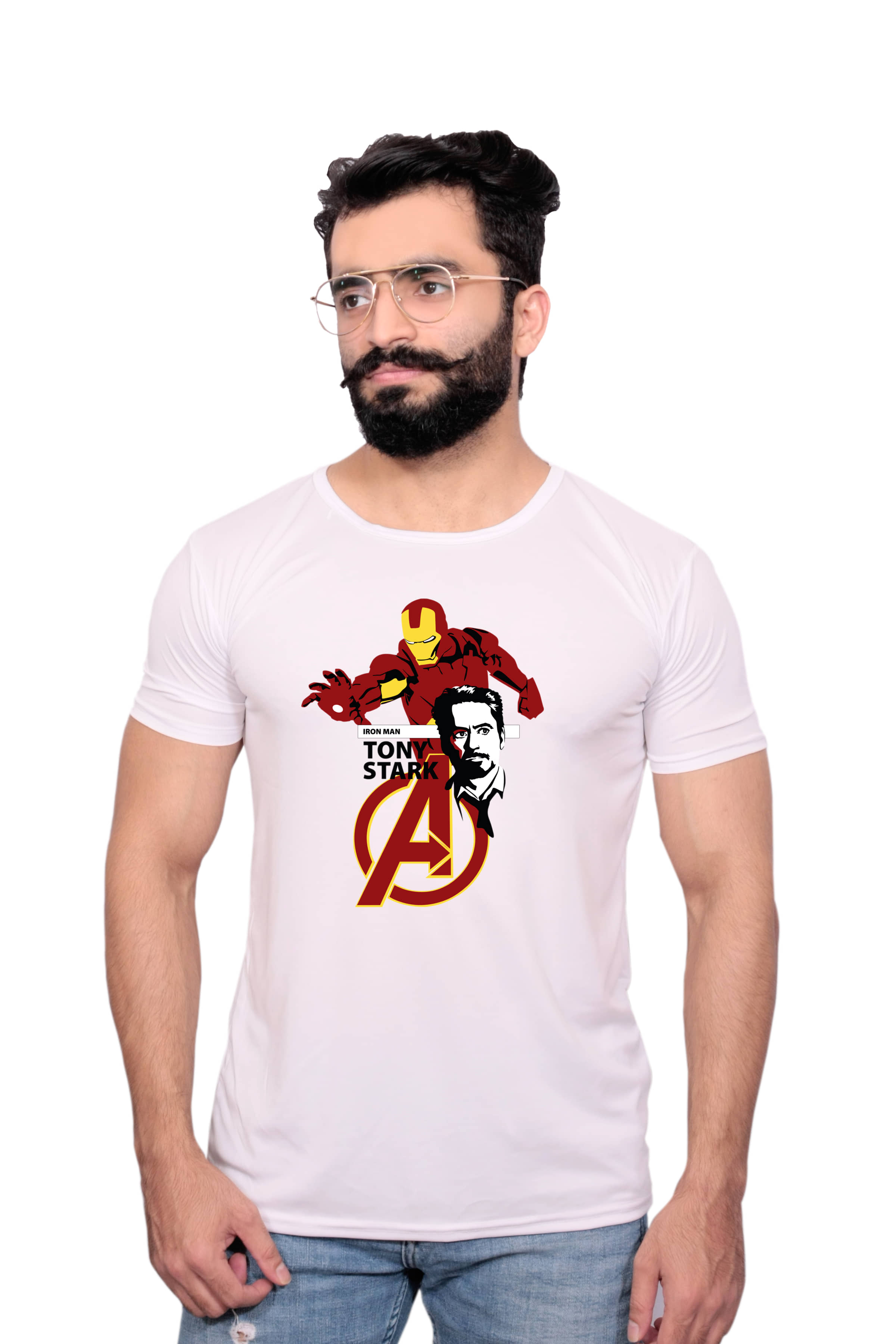Nityanand Enterprises White Cotton Blend T-Shirt
