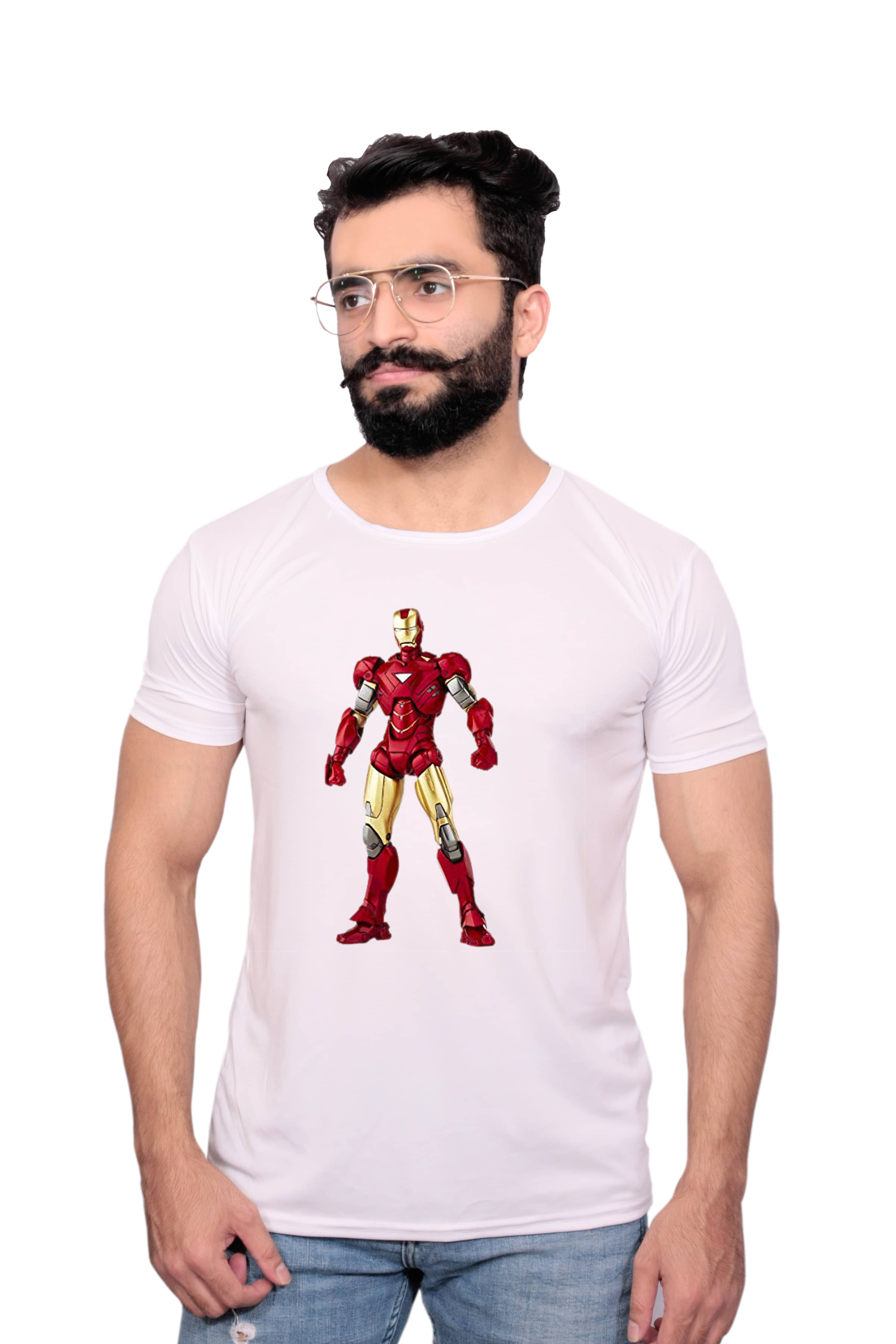 Nityanand Enterprises White Cotton Blend T-Shirt