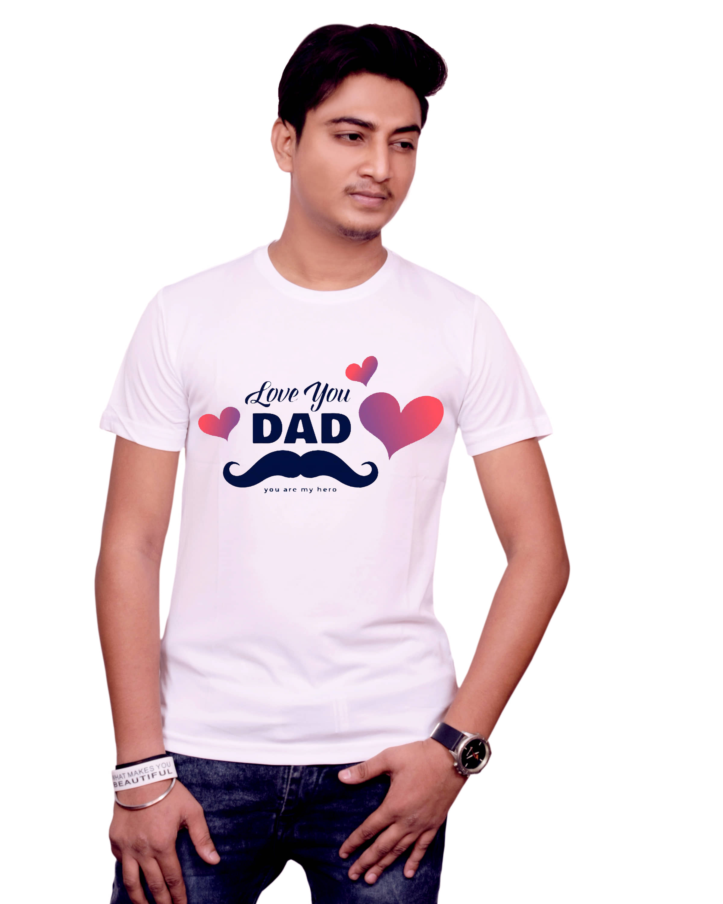 Nityanand Enterprises White Cotton Blend T-Shirt
