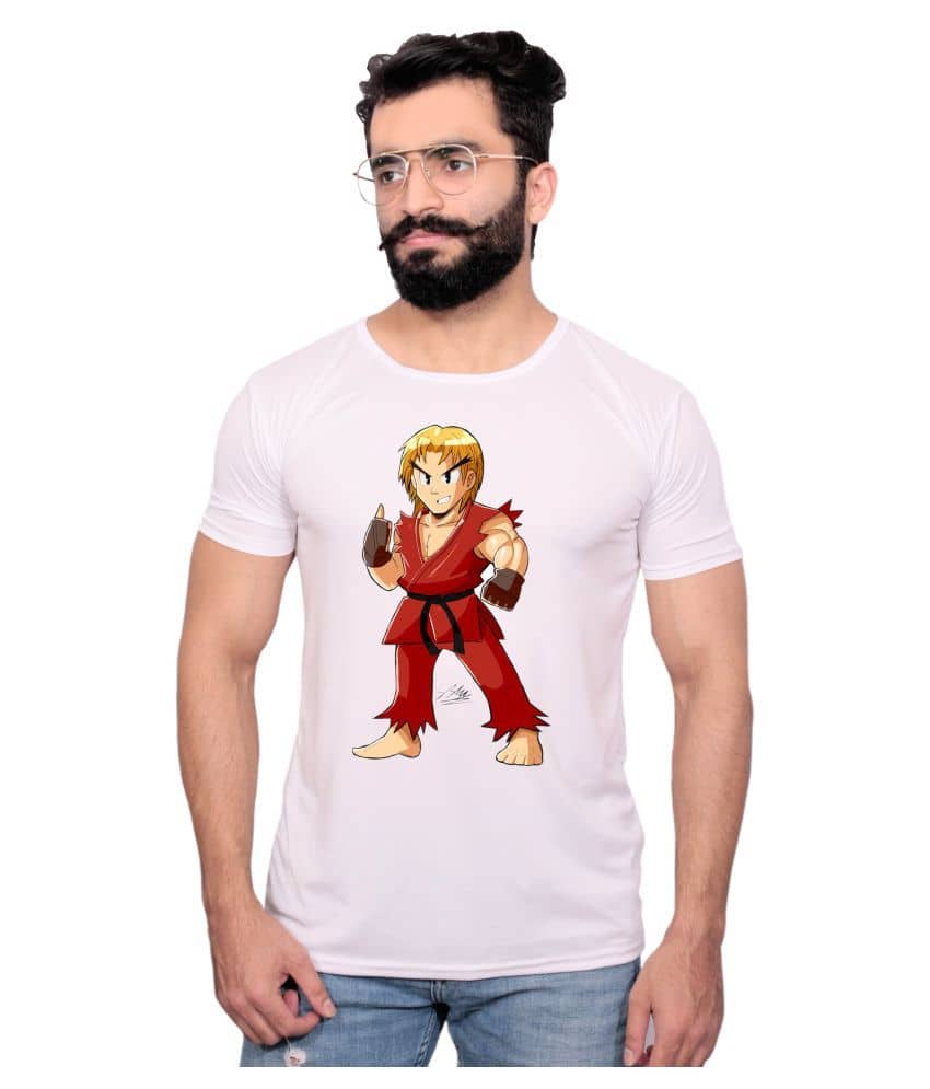 Nityanand Enterprises White Cotton Blend T-Shirt