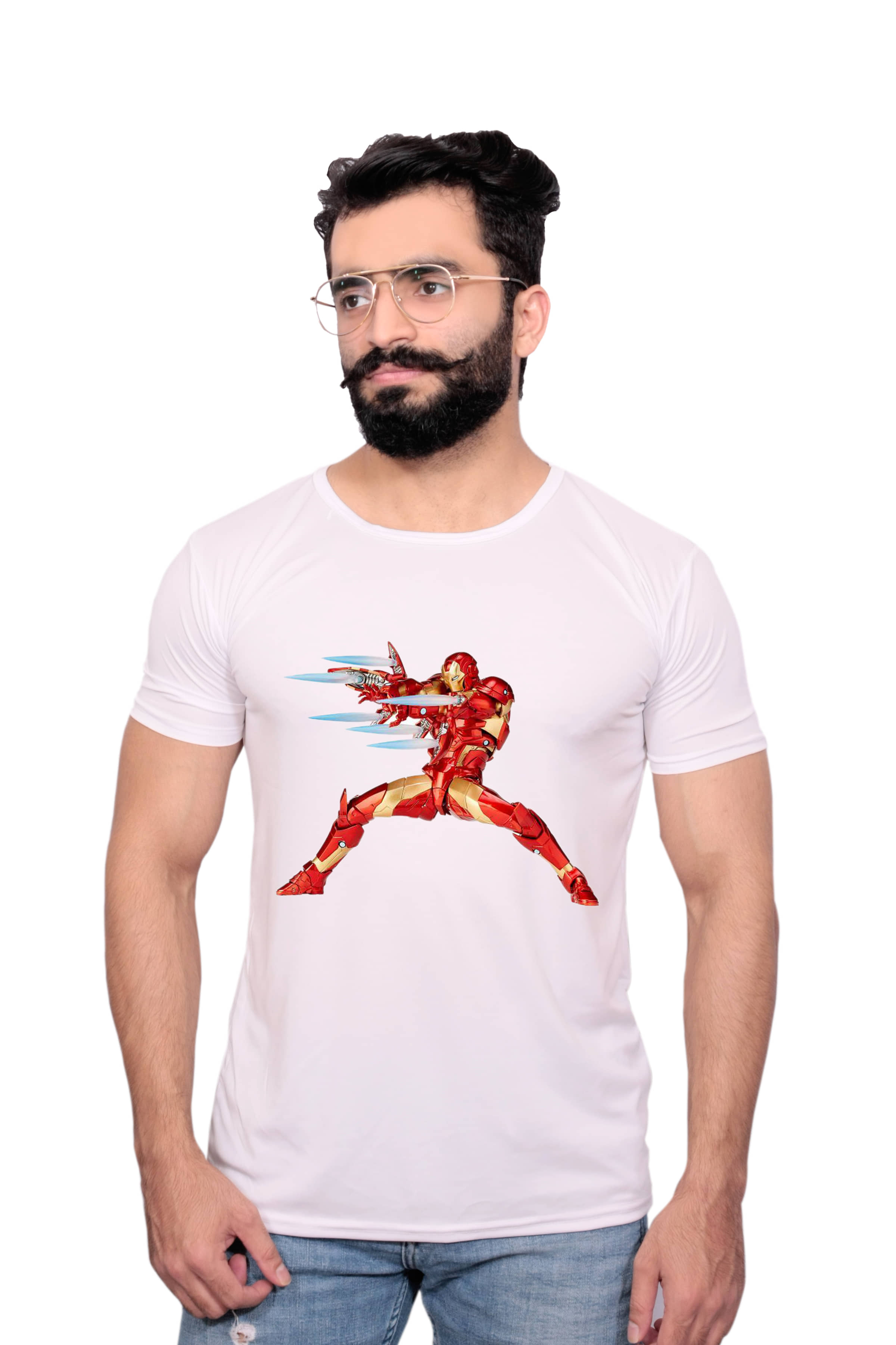 Nityanand Enterprises White Cotton Blend T-Shirt