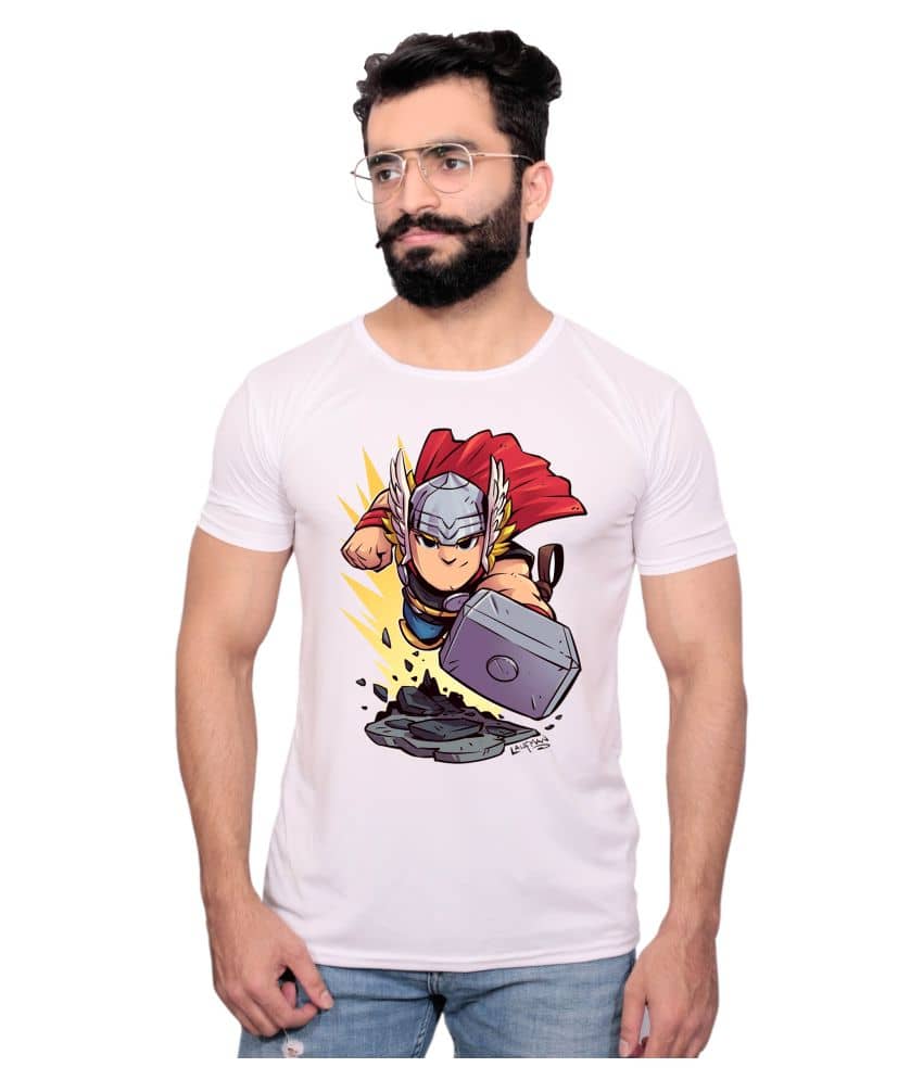 Nityanand Enterprises White Cotton Blend T-Shirt