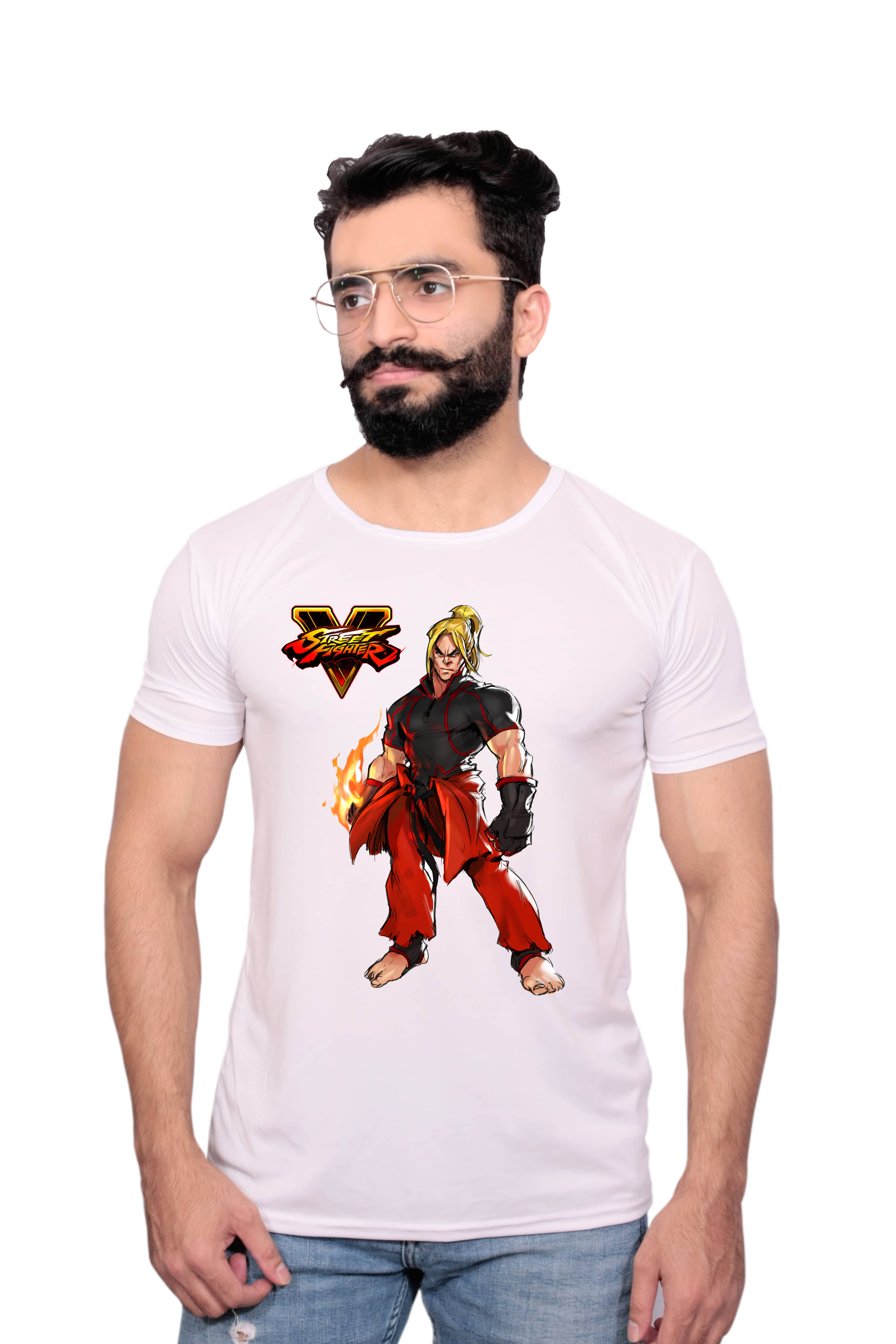 Nityanand Enterprises White Cotton Blend T-Shirt