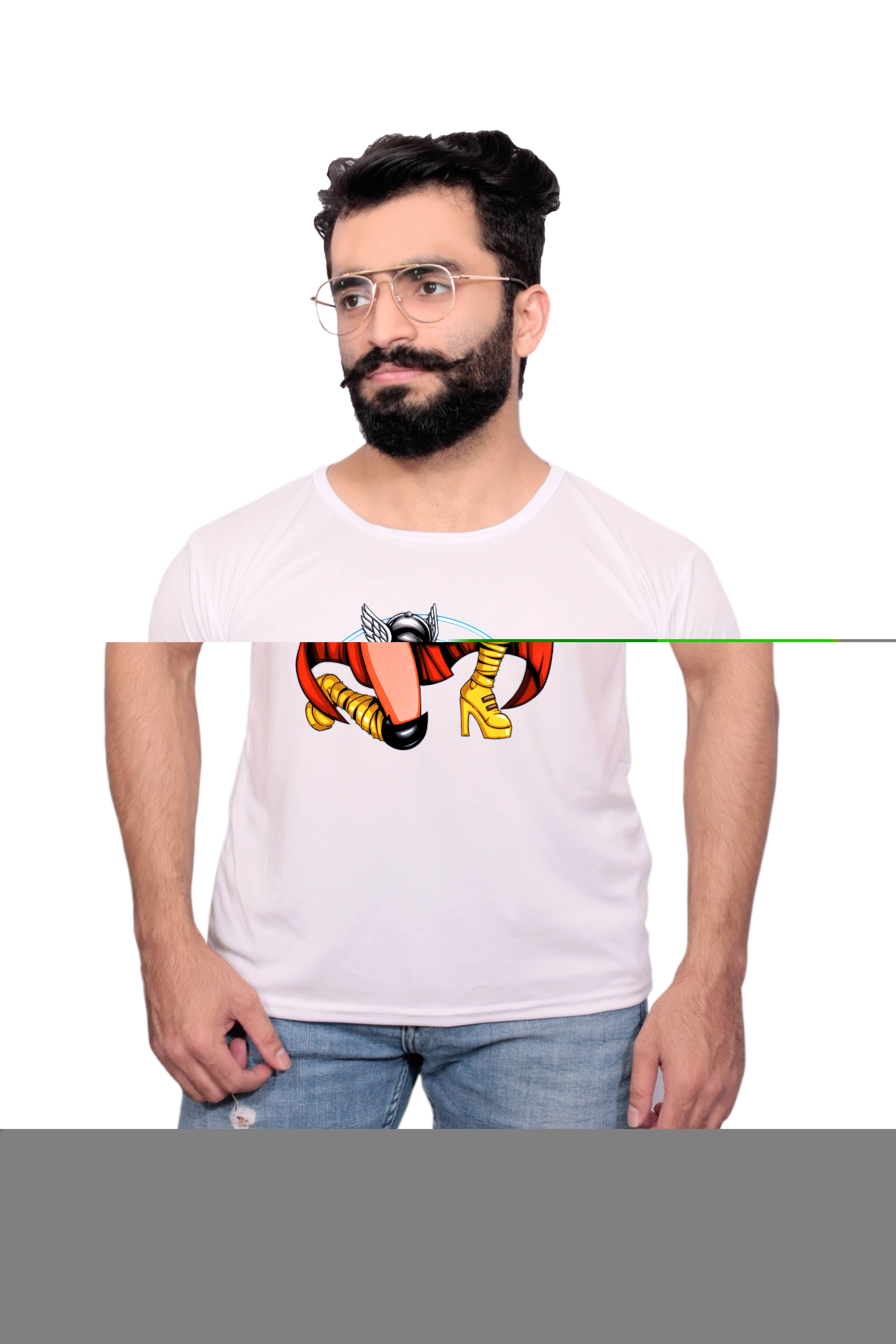 Nityanand Enterprises White Cotton Blend T-Shirt