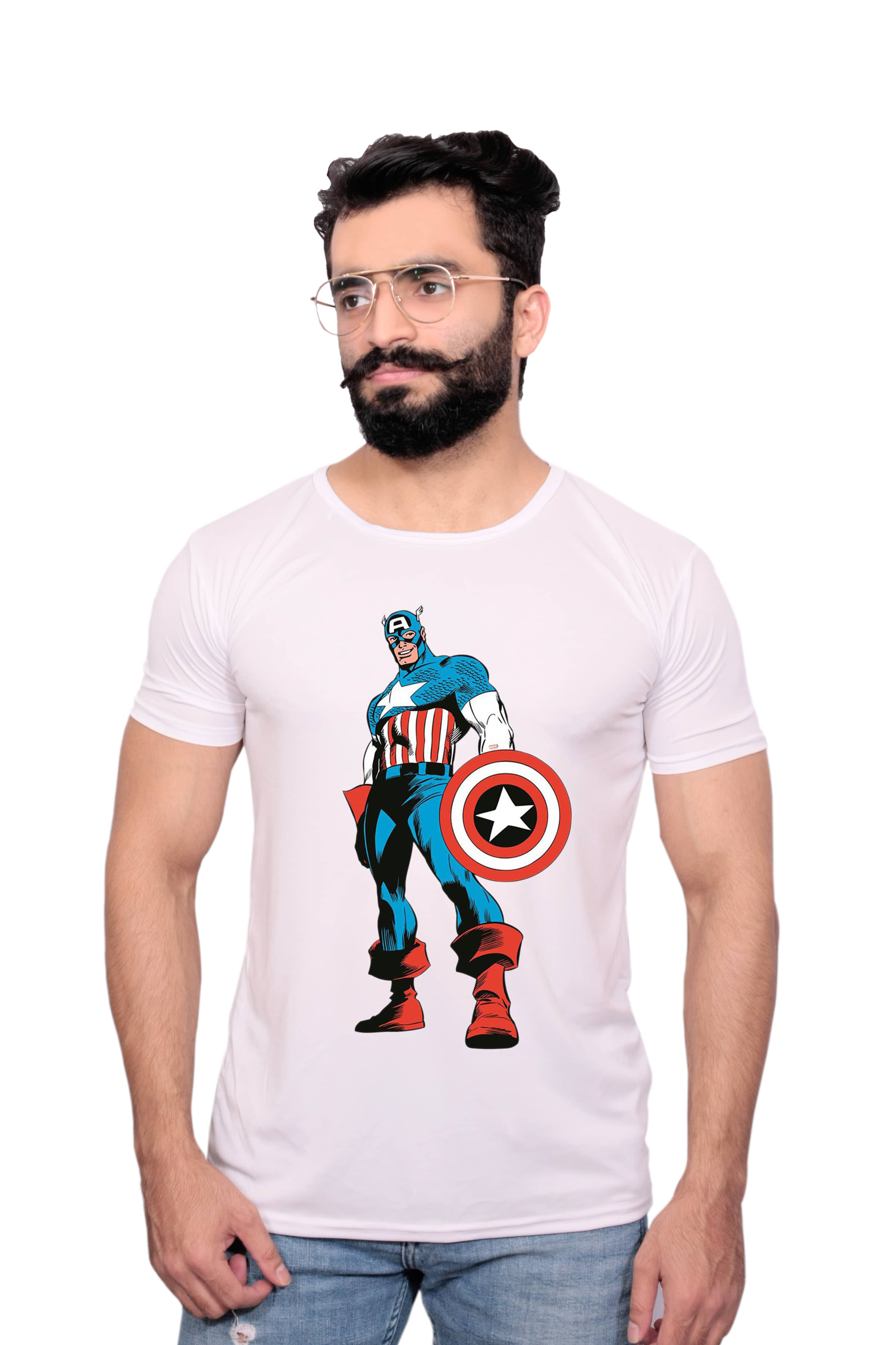 Nityanand Enterprises White Cotton Blend T-Shirt