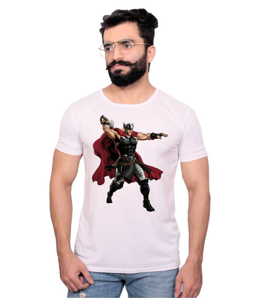 Nityanand Enterprises White Cotton Blend T-Shirt