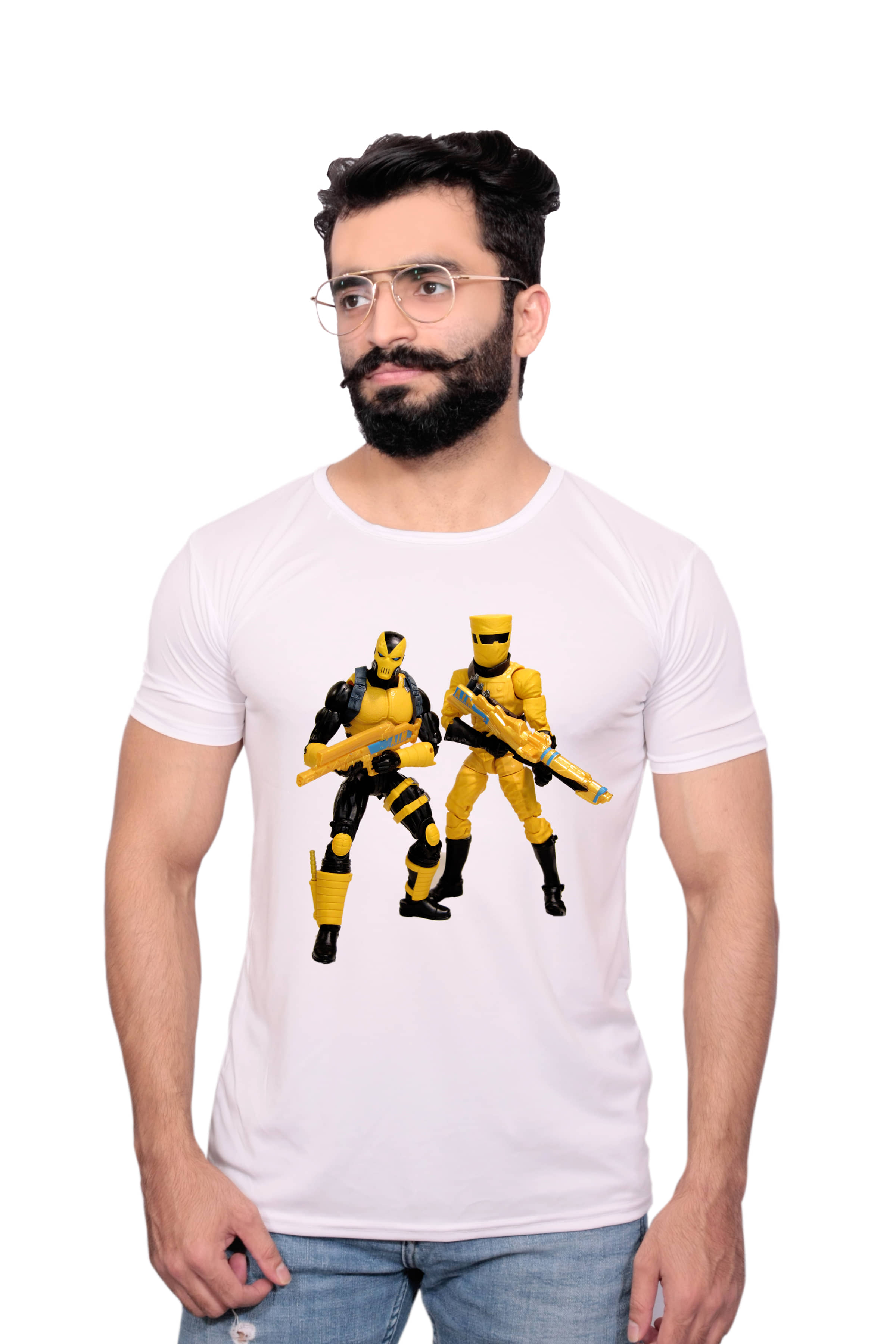 Nityanand Enterprises White Cotton Blend T-Shirt