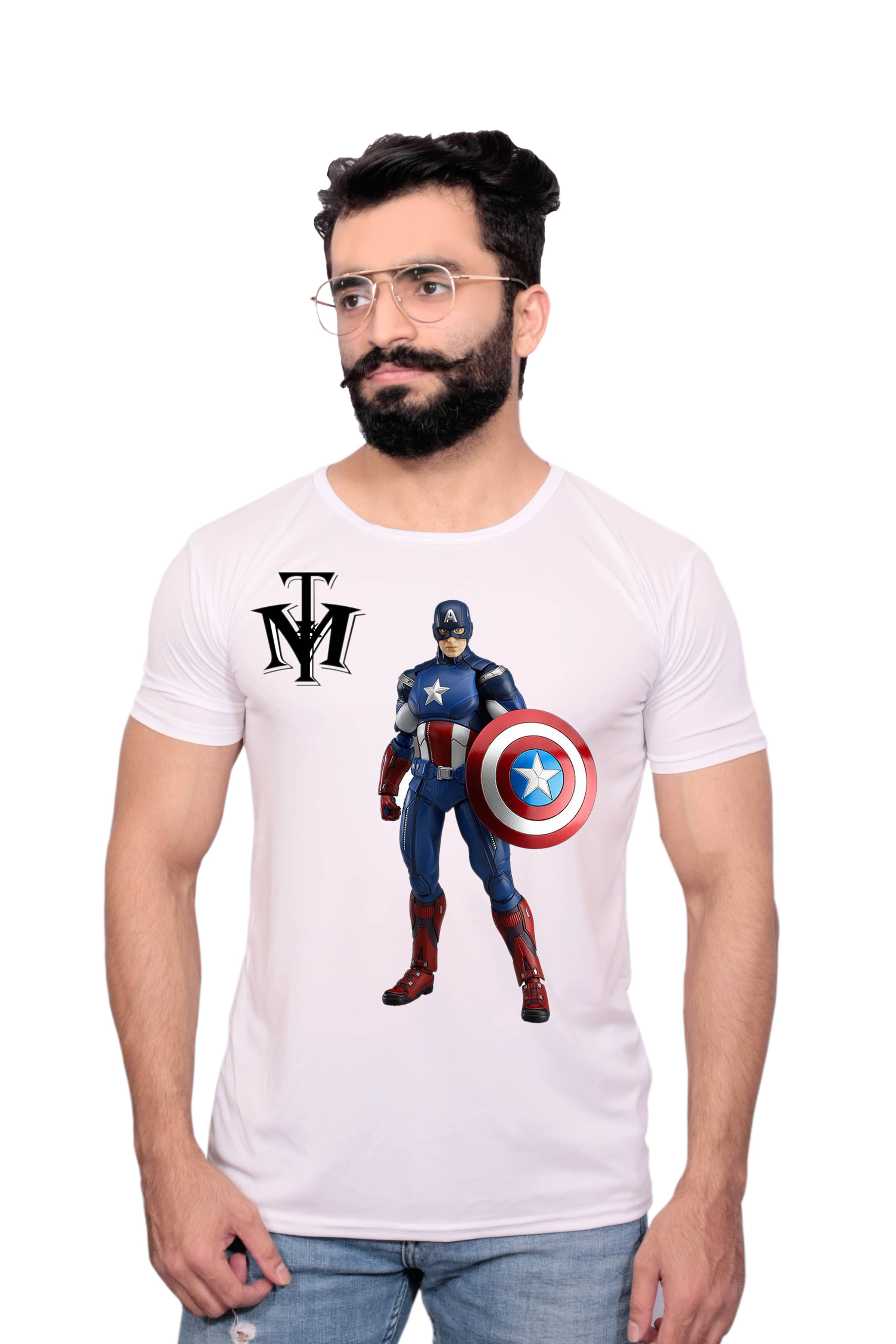 Nityanand Enterprises White Cotton Blend T-Shirt