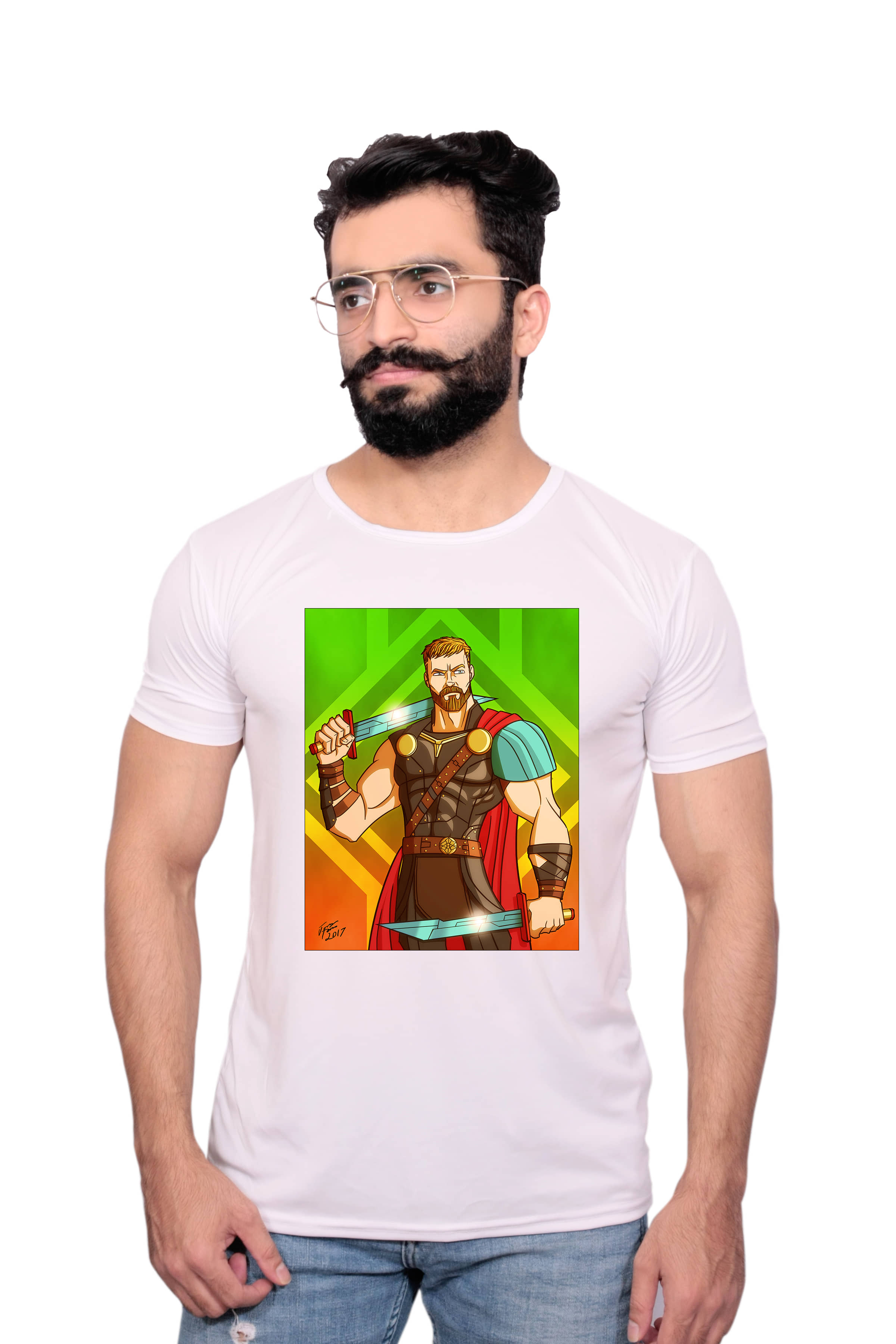 Nityanand Enterprises White Cotton Blend T-Shirt