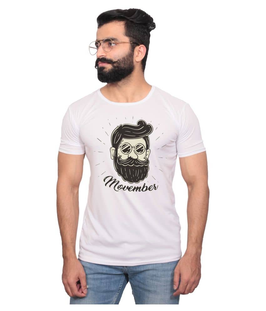 Nityanand Enterprises White Cotton Blend T-Shirt