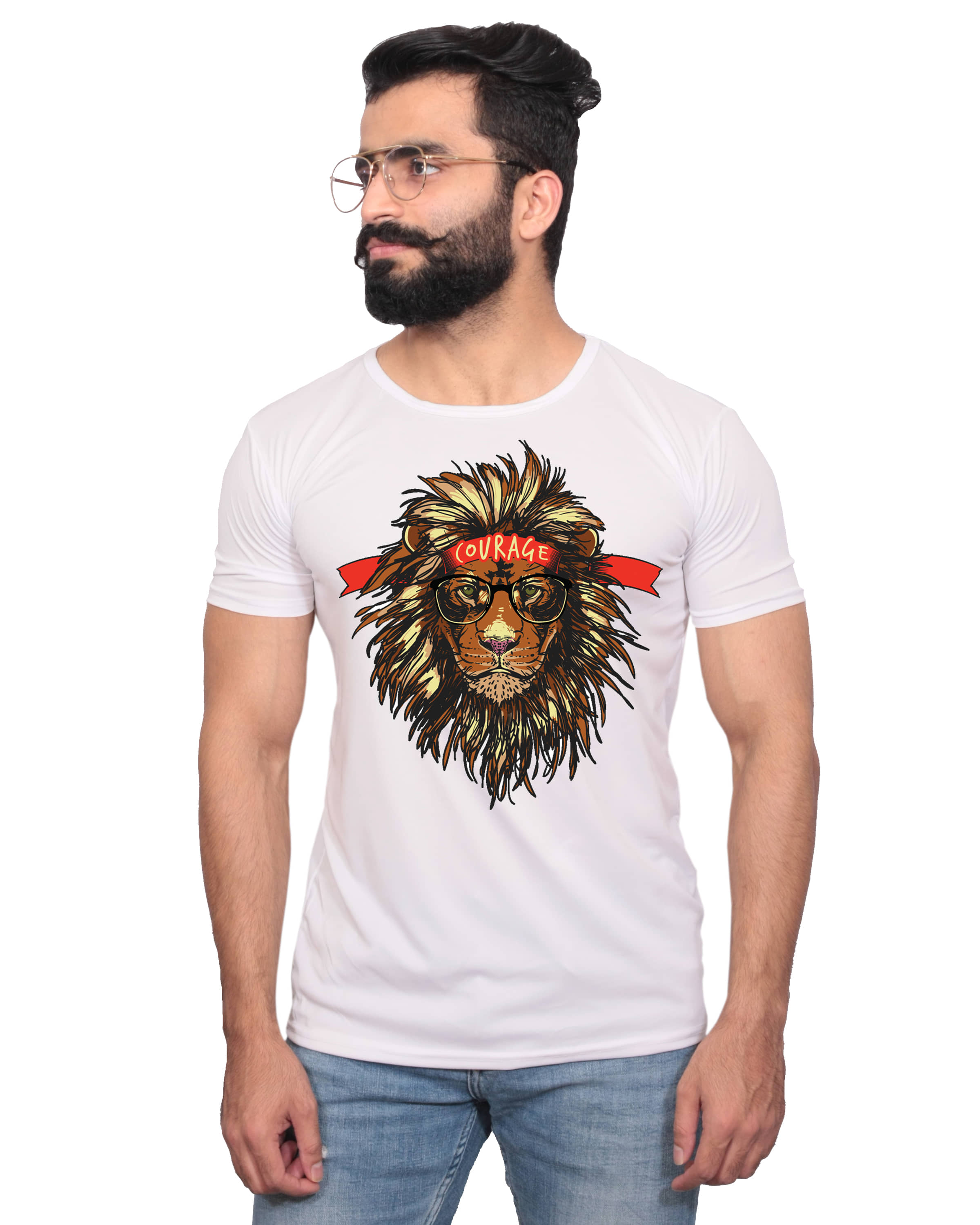 Nityanand Enterprises White Cotton Blend T-Shirt