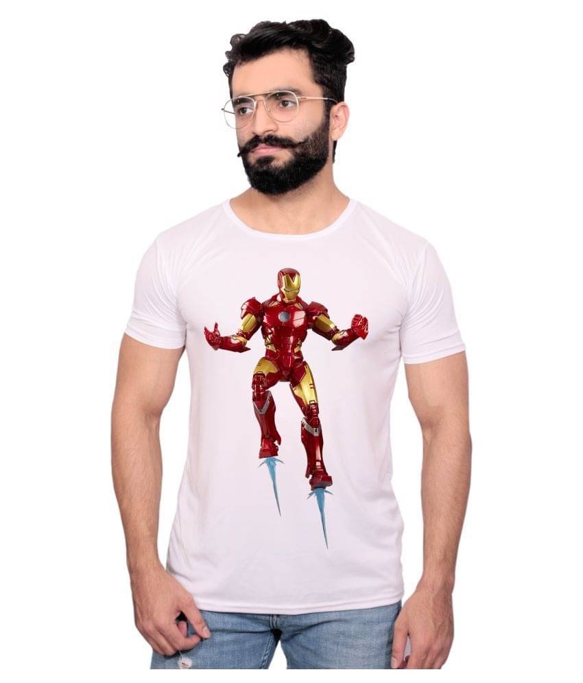     			Nityanand Enterprises White Cotton Blend T-Shirt