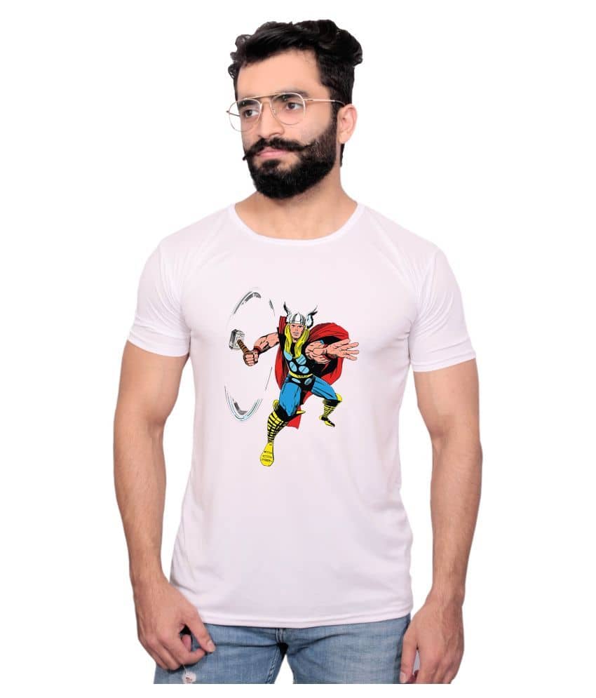 Nityanand Enterprises White Cotton Blend T-Shirt