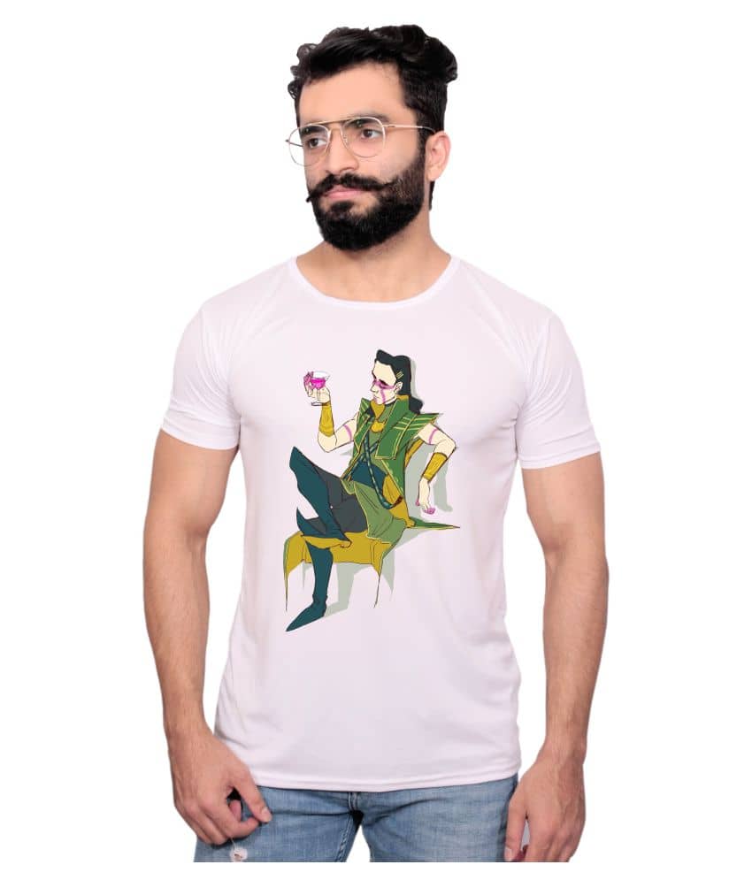 Nityanand Enterprises White Cotton Blend T-Shirt