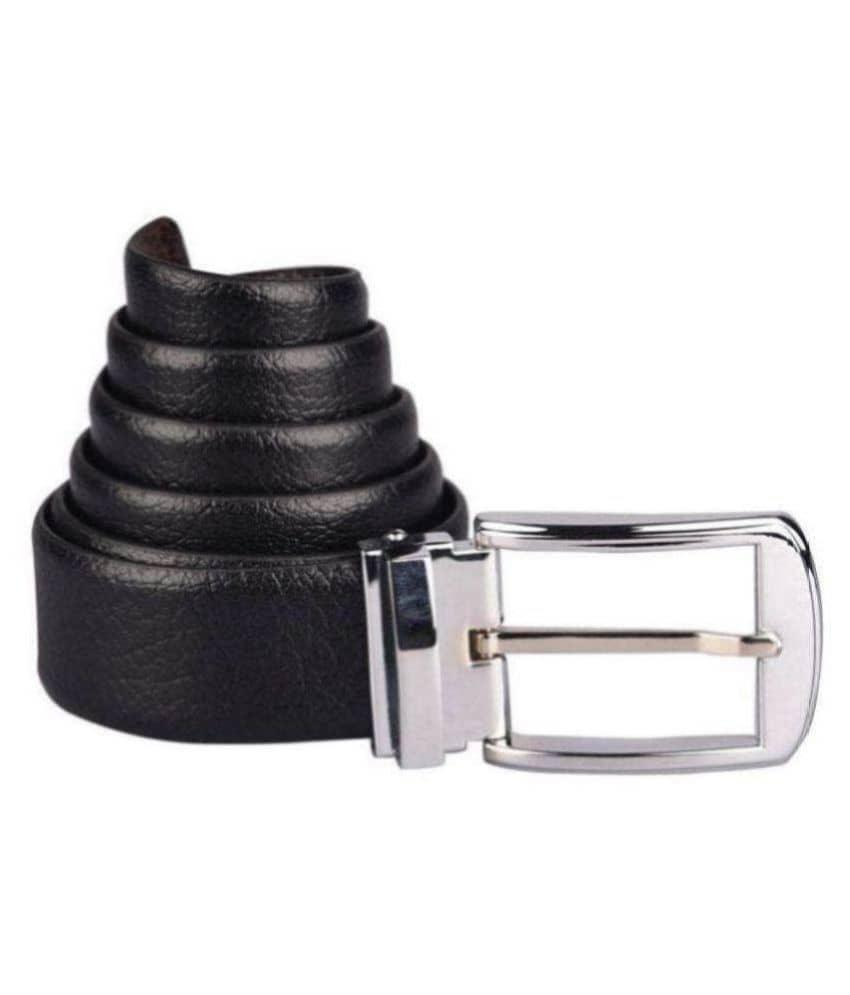 Runsi Black Faux Leather Casual Belt