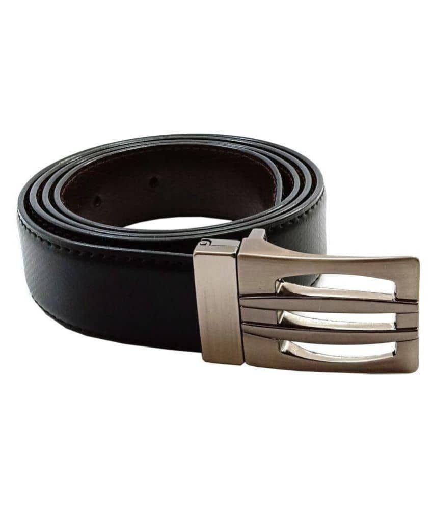 Runsi Black Faux Leather Formal Belt