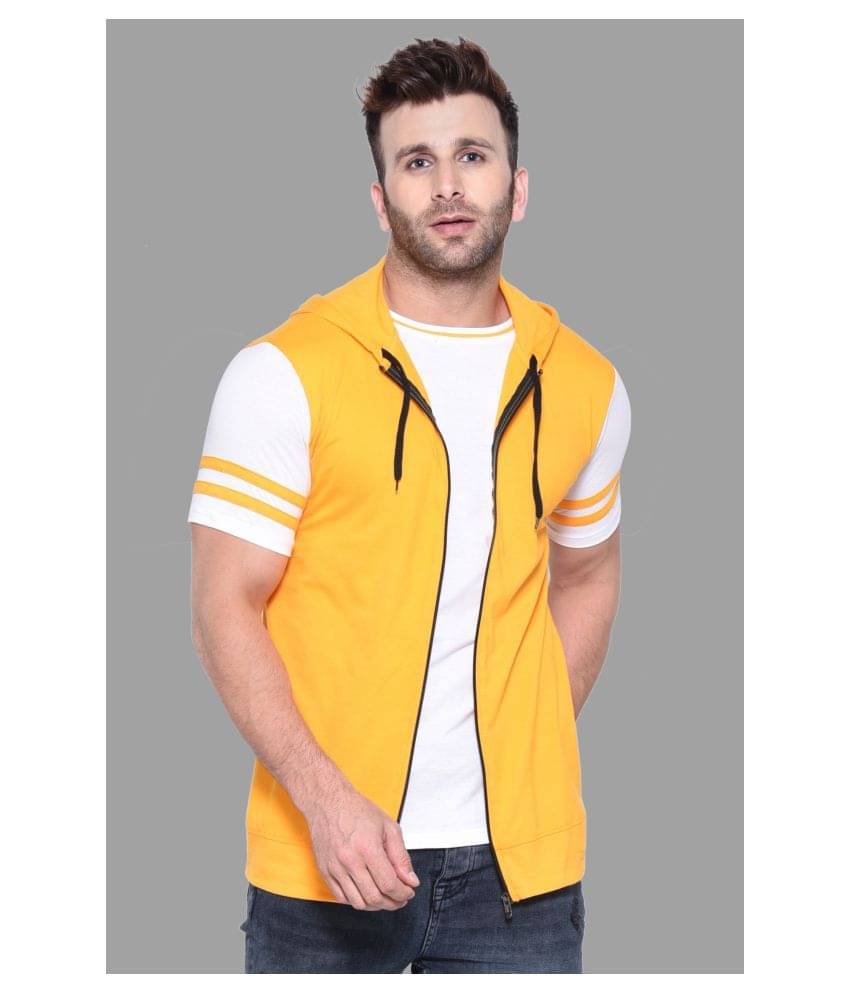 Tfurnish Cotton Blend Yellow Solids T-Shirt     			Tfurnish Cotton Blend Yellow Solids T-Shirt