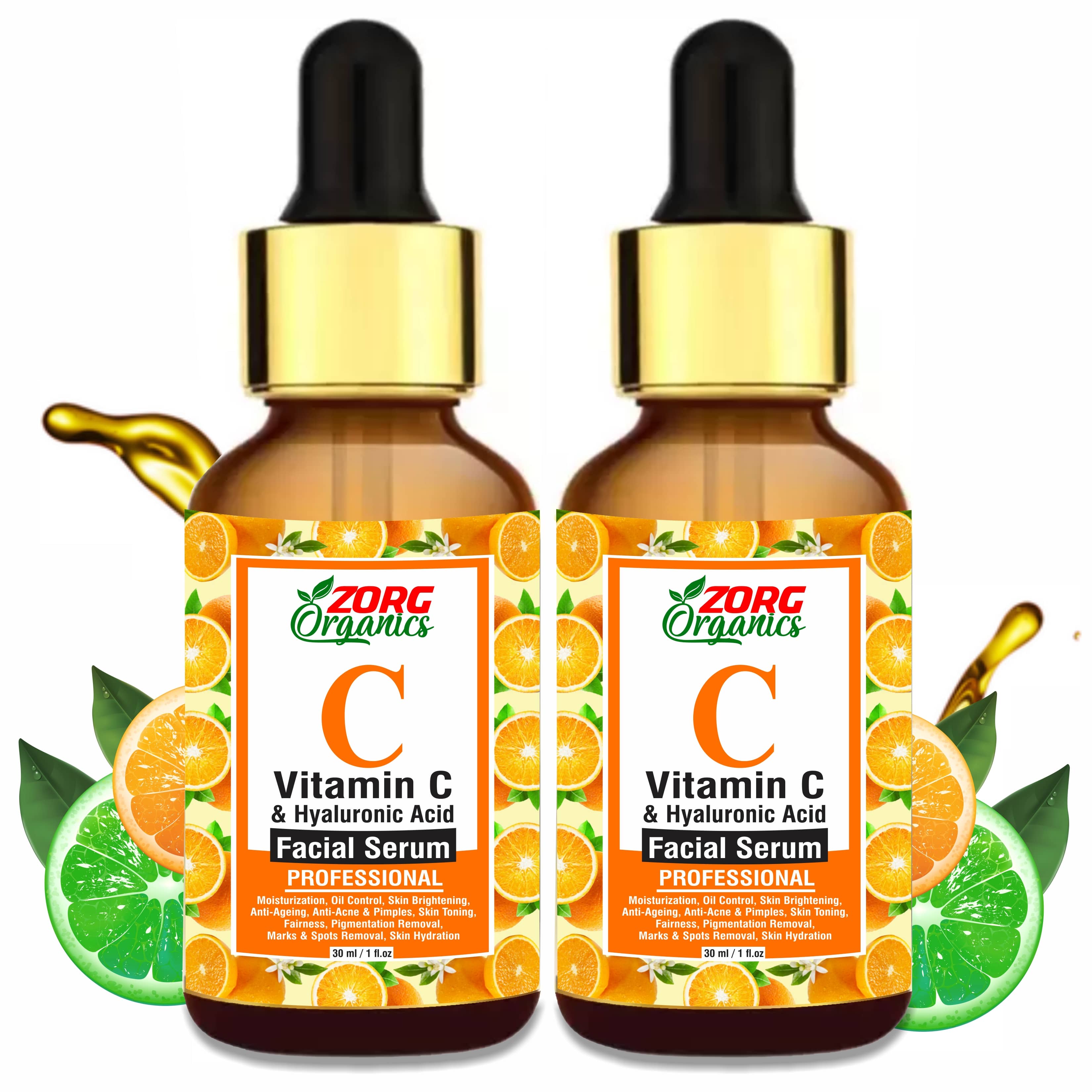 Zorg Organics Vitamin C Serum For Face Pigmentation And Oily Skin Face Serum 60 mL Pack of 2