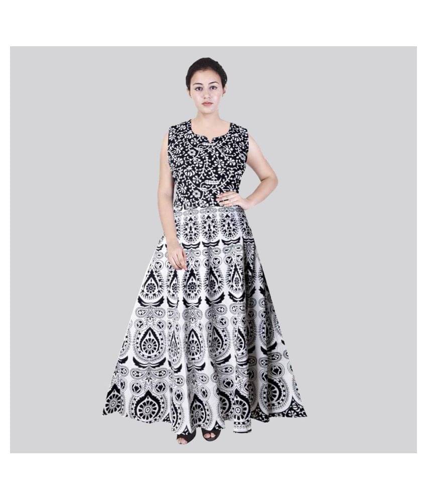     			Rangun Women Cotton Ethnic Dress ( Black )