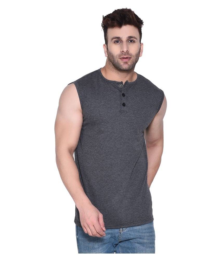     			Tfurnish Cotton Blend Grey Solids T-Shirt