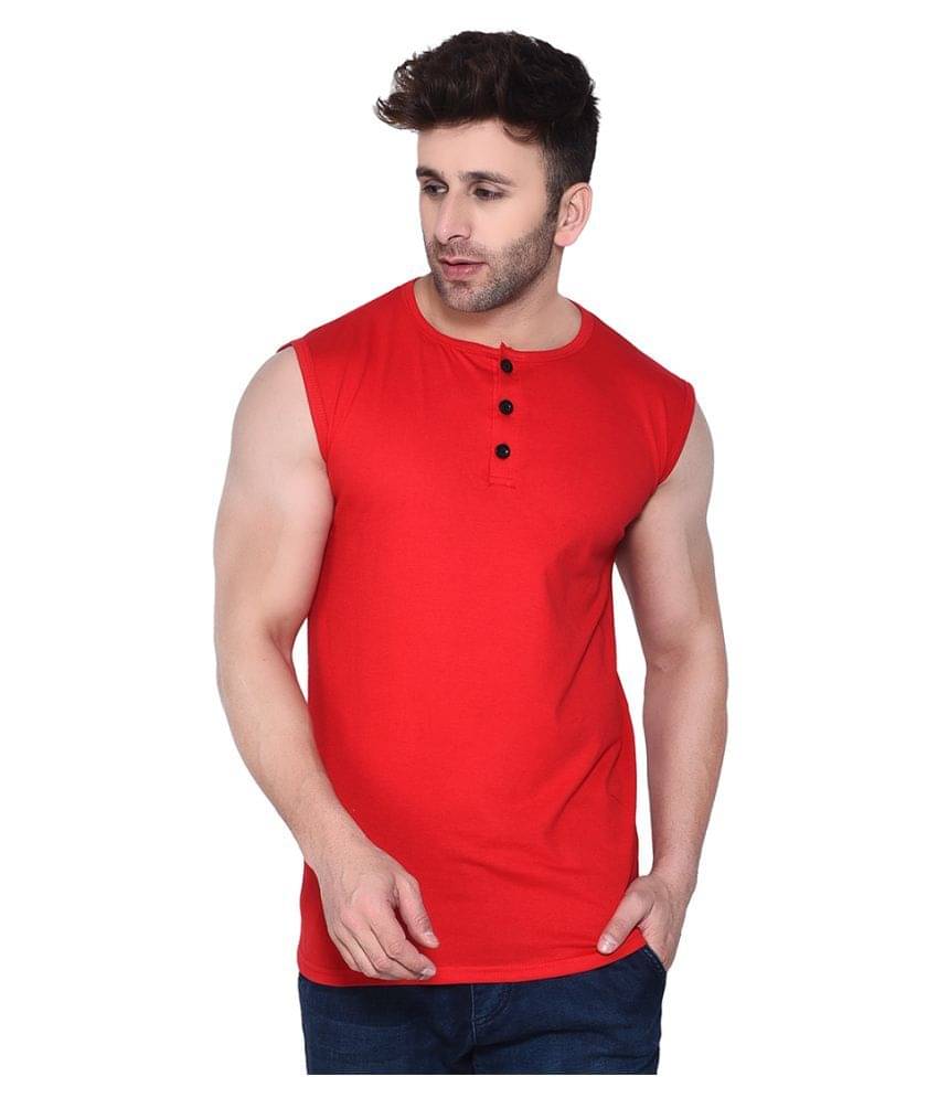 Tfurnish Cotton Blend Red Solids T-Shirt Tfurnish Cotton Blend Red Solids T-Shirt