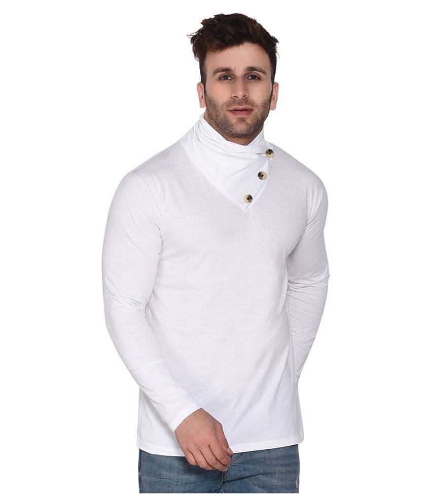     			Tfurnish Cotton Blend White Solids T-Shirt