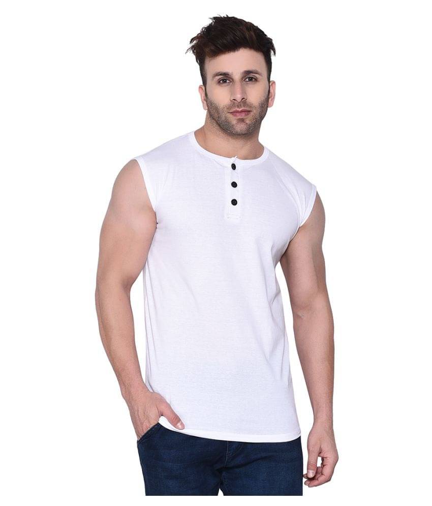 Tfurnish Cotton Blend White Solids T-Shirt Tfurnish Cotton Blend White Solids T-Shirt