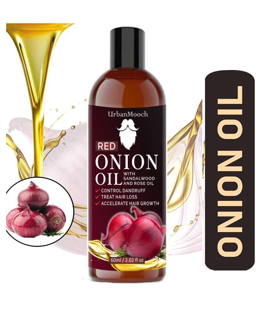 UrbanMooch Red ONION Oil Blend Of 18 Natural For Hair Growth- 60 mL UrbanMooch Red ONION Oil Blend Of 18 Natural For Hair Growth- 60 mL