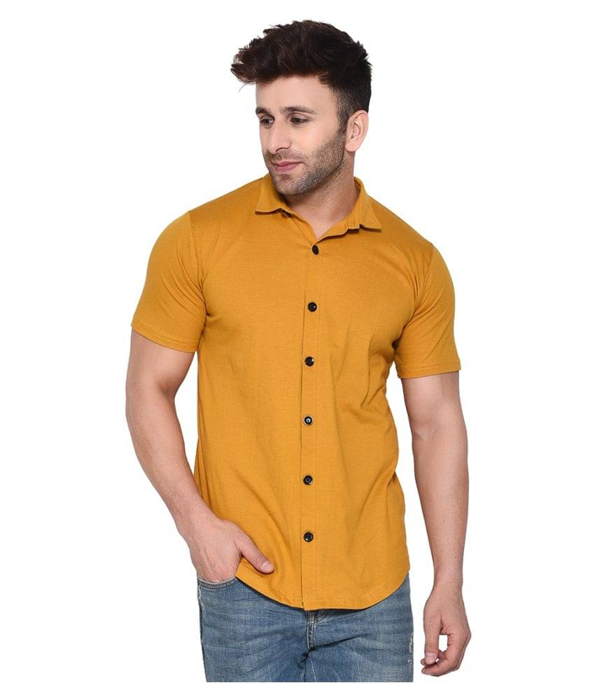     			Tfurnish Cotton Blend Gold Shirt