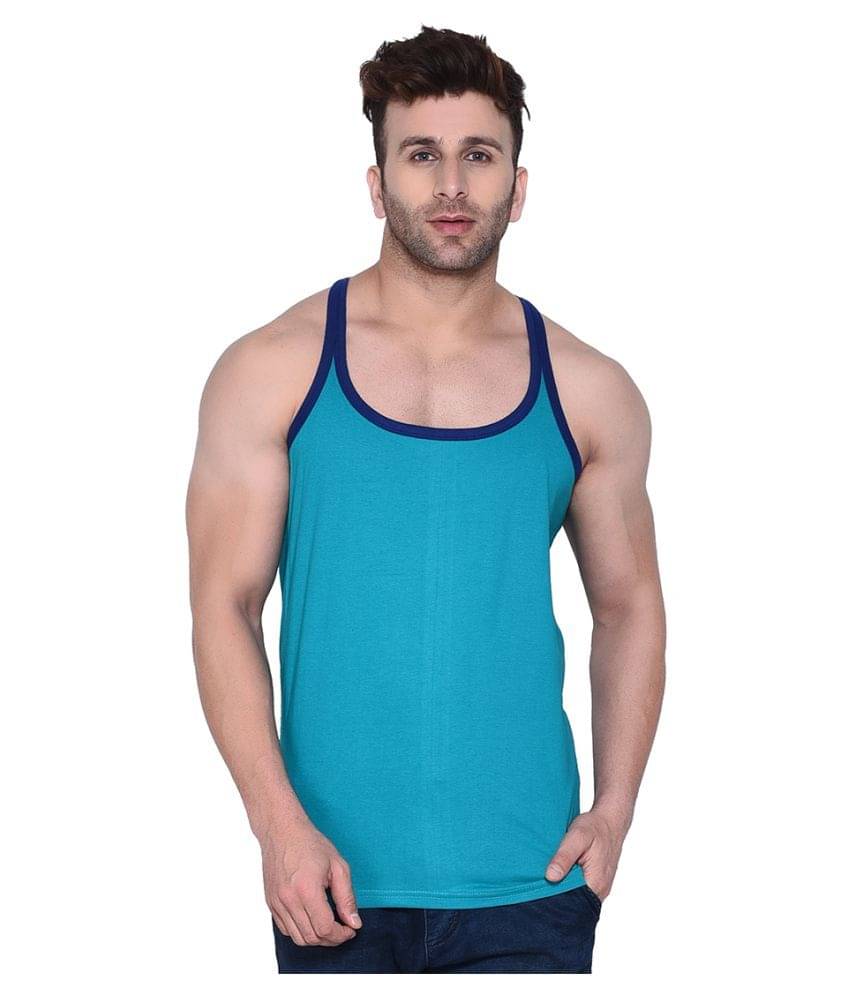 Tfurnish Turquoise Sleeveless Vests Single     			Tfurnish Turquoise Sleeveless Vests Single