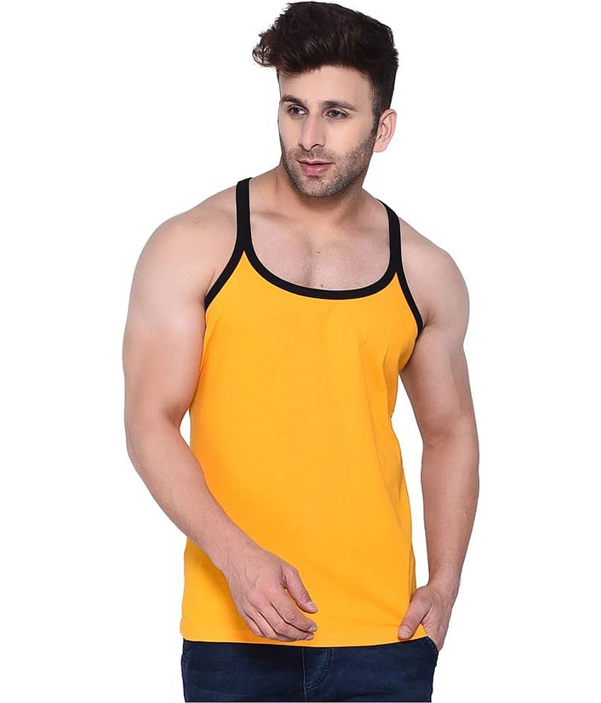 Tfurnish Yellow Sleeveless Vests Single - Nightwear & Loungewear | Buy online on ZillyBuy