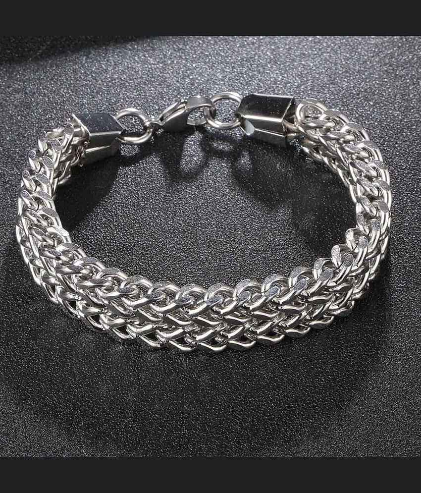 The Jewelbox Silver Stainless Steel Bracelets - Bangles & Bracelets | Buy online on ZillyBuy