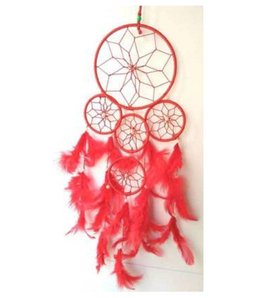 new lucky Feather Red Dream Catcher - Pack of 1 new lucky Feather Red Dream Catcher - Pack of 1