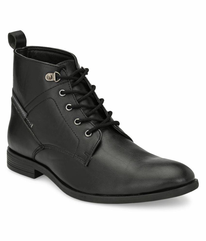 SHENCES Black Casual Boot SHENCES Black Casual Boot