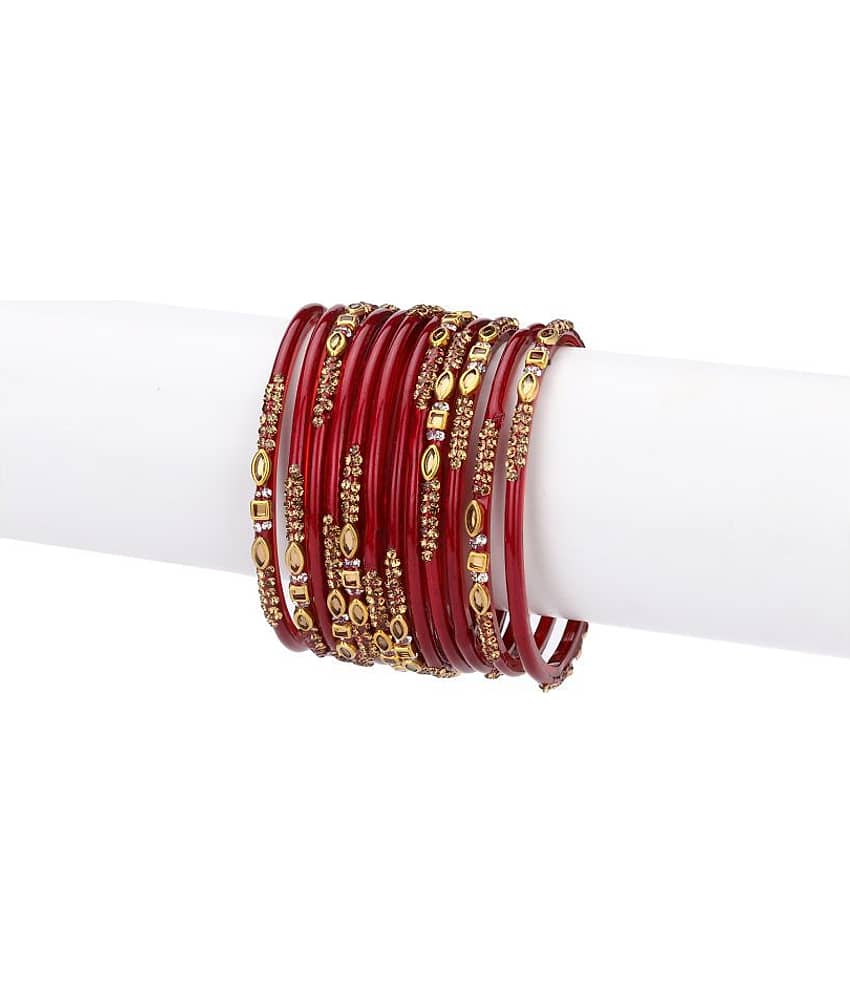 AFAST Designer Colorful Collection Purple 12 Fashion Bangle Set Ornamented With Exclusive Beads-GD1 - Bangles & Bracelets | Buy online on ZillyBuy