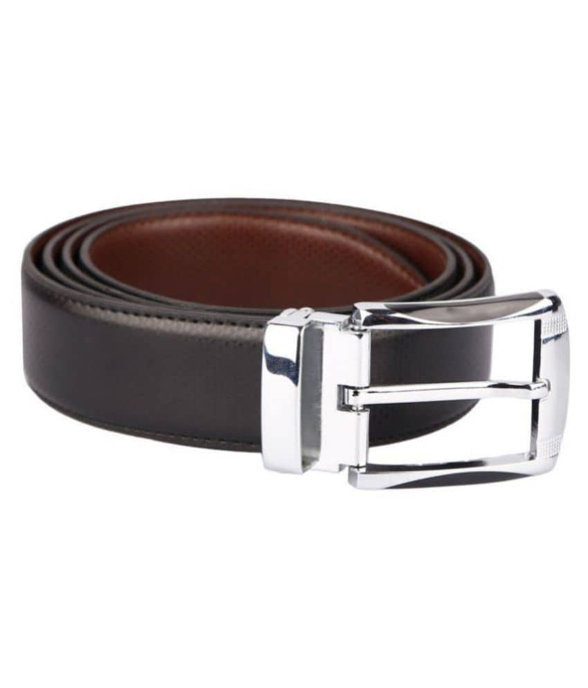 Runsi Black Faux Leather Formal Belt