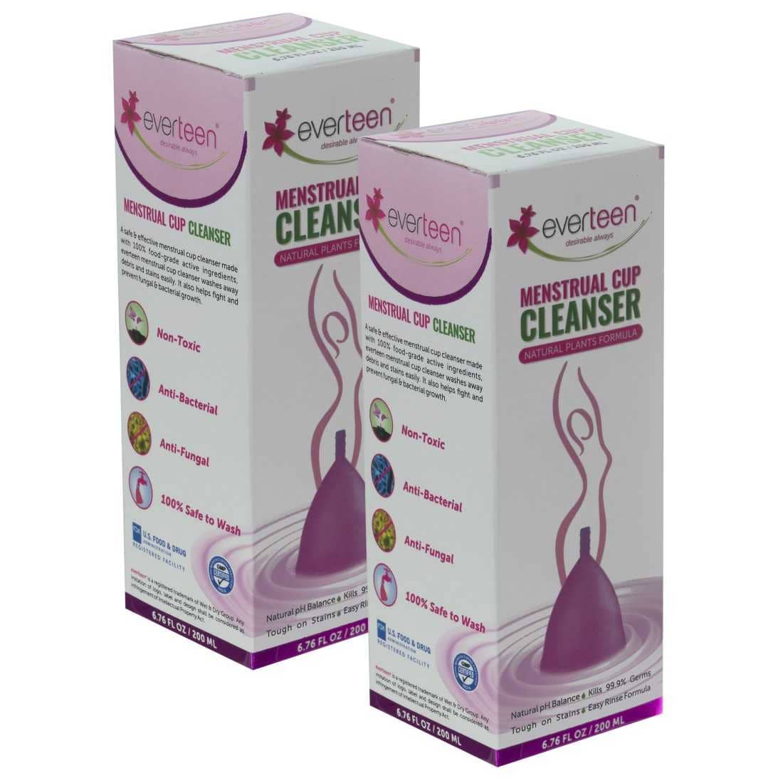 everteen Menstrual Cup Cleanser With Plants Based Formula - 200 ml Pack of 2