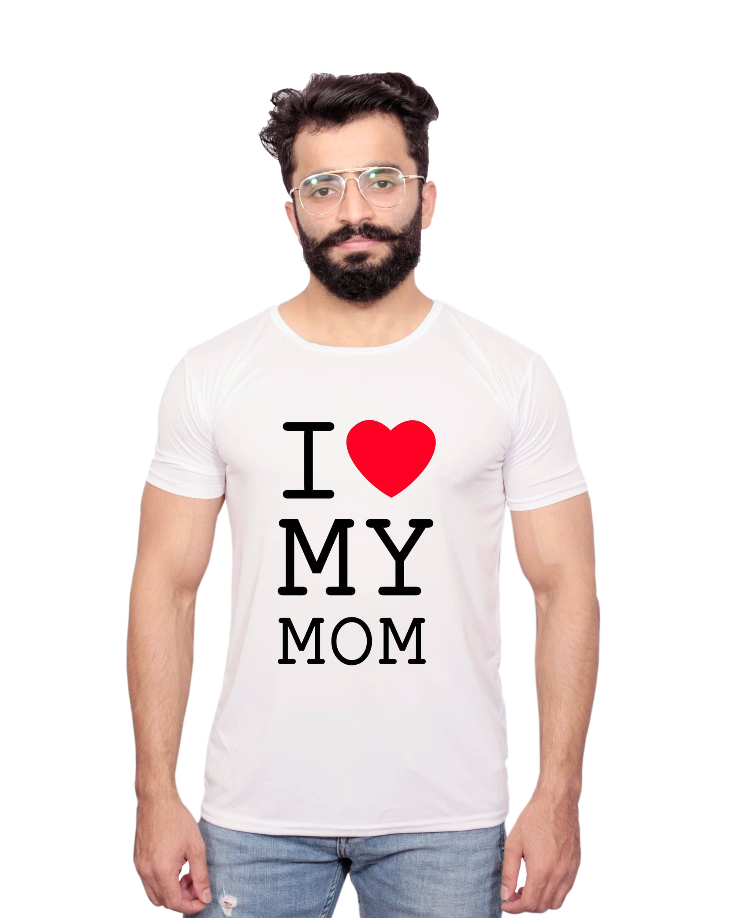 Nityanand Enterprises White Cotton Blend T-Shirt