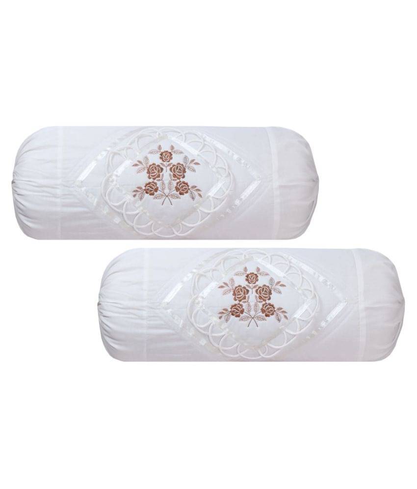     			MAHALUXMI COLLECTION Set of 2 Cotton Bolster Covers