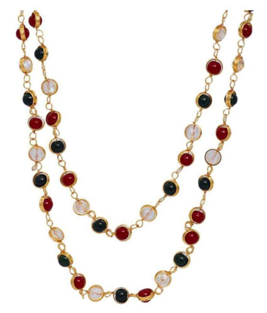 shankhraj mall Acrylic Green Long Haram Traditional None Necklace